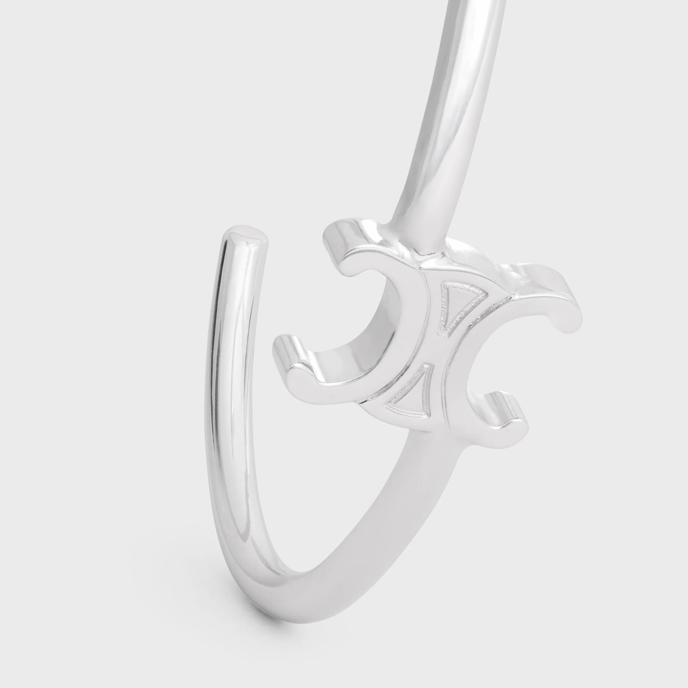 Triomphe Asymmetric Cuff in Brass with Rhodium Finish